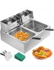 Double Friteuse Electrique Professionnelle 2 Cuve Inox 2 x 10L 5000W