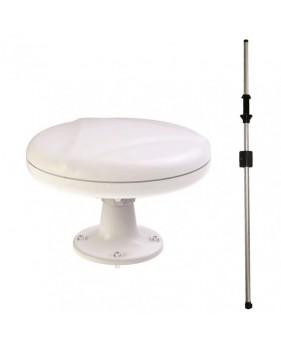 Antenne TNT Omnidirectionnelle 35dB + Mat Traversant Camping Car Caravane