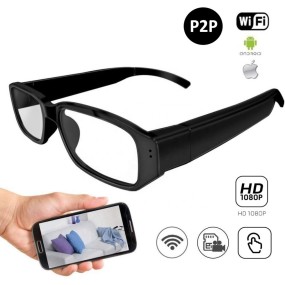 Lunettes avec caméra Wifi + FULL HD + transmission vidéo en direct (Android &amp; iOS)