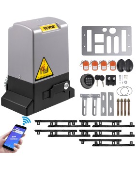 VEVOR Ouvre-porte coulissante portail auto 1800 kg 4 télécommandes contrôle APP