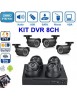 Kit 8 caméras - 4 caméras intérieurs CMOS 1/4" + 4 caméras extérieurs CMOS 1/4" - IR LED 24 + DVR 8 cannaux H.264 - HDMI