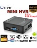 Enregistreur mini NVR - 8 canaux IP Cam - ONVIF - HD 1080p - E-SATA - P2P Cloud - VGA - HDMI - 2x USB - LAN