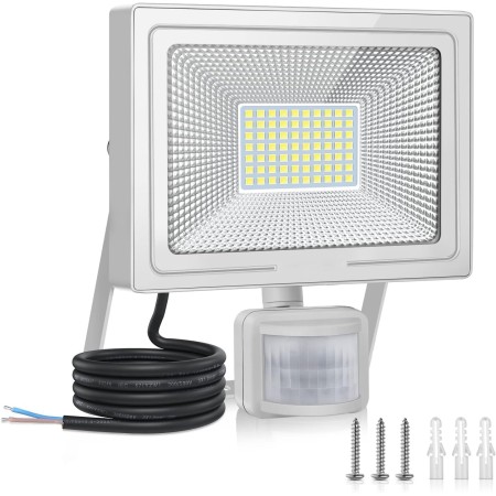 Projecteur Extérieur LED avec Détecteur de Mouvement 60W pour Garage, Balcon