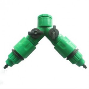 Raccord 1/4 tuyau irrigation 2 voies arrosage