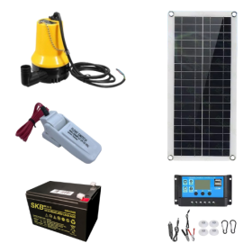 Kit vide cave ou vide cale solaire complet 70 L/min avec flotteur et Batterie