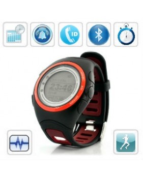 Montre bracelet Moniteur de fréquence cardiaque - montre de sport - Bluetooth - Alerte avec vibration pour les appels entrants