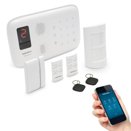 pack alarme maison sans fil Détecteur d’ouverture et de mouvements, SMS et Appels