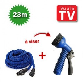 Tuyau d’arrosage extensible Xhose  8 m ouvert jusqu’à 23m  + Pistolet 7 jets à viser