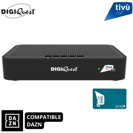 Récepteur Tivùsat Digiquest Classic Q10 Easy HD et carte Récepteur labellisé Tivùsat HD avec carte