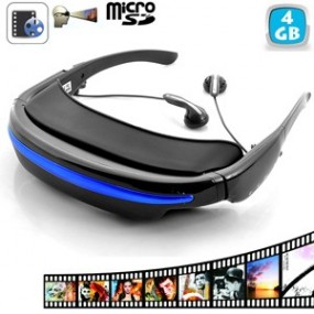 Lunettes Vidéo Mobile Théâtre - Films sur Ecran Virtuel 52 Pouces - 4 Go de mémoire interne - Slot Micro SD jusqu’à 32GB