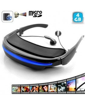 Lunettes Vidéo Mobile Théâtre - Films sur Ecran Virtuel 52 Pouces - 4 Go de mémoire interne - Slot Micro SD jusqu’à 32GB