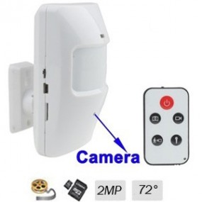 Détecteur de mouvements avec caméra cachée couleur et DVR livré avec carte micro SD 4Go + Télécommande