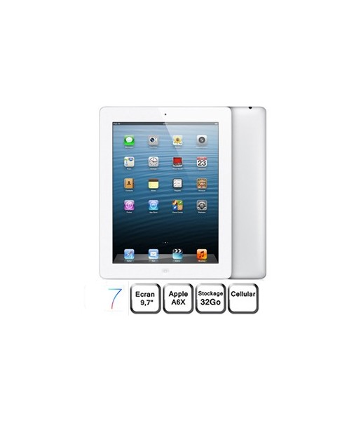 Apple iPad Retina blanc 9,7" LED 32 Go WiFi 3G/4G