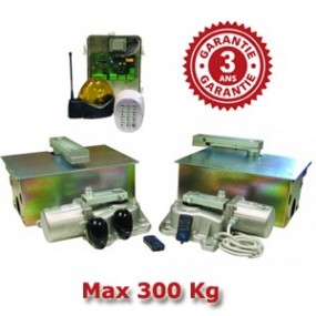 Kit automatisme enterré confort 230V bloquant - longueur vantail 2 m max - poids vantail 300 Kg max -