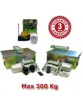 Kit automatisme enterré confort 230V bloquant - longueur vantail 2 m max - poids vantail 300 Kg max -