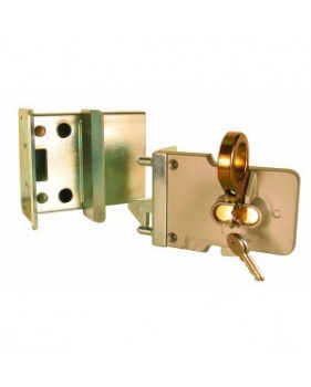 Serrure manuelle pour portail coulissant en applique - avec gâche