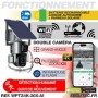 Double caméra pilotable solaire Wifi Ultra HD 4K Zoom X20 IR avec alarme et sirène microSD 128 Go