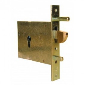 Serrure électrique pour portail coulissant à encastrer avec cylindre européen 40 mm - 12V