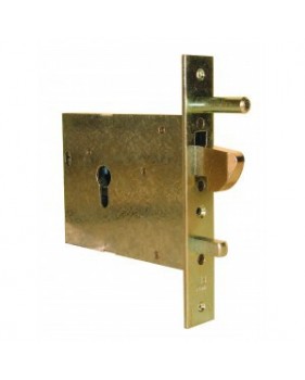 Serrure électrique pour portail coulissant à encastrer avec cylindre européen 40 mm - 12V