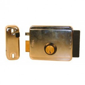 Serrure électrique gauche à pêne rentrant avec cylindre rond 60 mm même clé