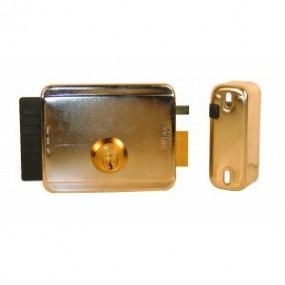 Serrure électrique droite à pêne rentrant avec cylindre rond