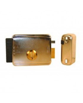 Serrure électrique droite à pêne rentrant avec cylindre rond 60 mm même clé