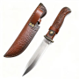 Couteau de chasse à lame fixe en cuir de vache gaufré de 29.9cm