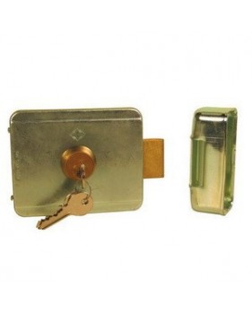 Serrure électrique à pêne basculan avec cylindre rond 50 mm même clé - 12V