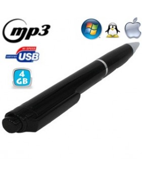 Stylo enregistreur vocal - 4Go - USB 2.0 - MP3