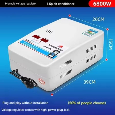 Stabilisateur de Tension Automatique 220V 6800W/15000W/20000W Régulateur de Climatiseur Domestique En Cuivre Pur Haute Puissance, pour Petits Appareils Ménagers,15000W