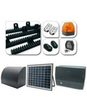 Kit coulissant 12V - 350kg -  jusqu’à 8 mètres d’ouverture + alimentation solaire  7W - 12V