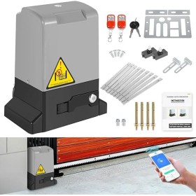 Moteur portail coulissant 370 W 800 kg WiFi Motorisation électrique avec crémaillère 4 m