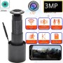 Sonnette WiFi HD avec caméra vidéo judas 3MP, visionneuse de porte grand angle 170°, détection humaine, audio bidirectionnel, caméra œil de chat sans fil
