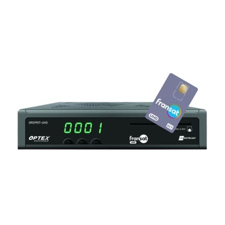 OPTEX Décodeur Satellite Fransat UHD 4K + Carte incluse