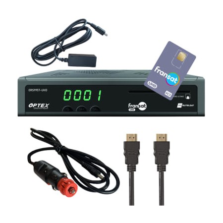 Décodeur Satellite HD Fransat 4K avec carte et accessoires