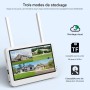 Kit Caméra solaire WIFI NVR, écran LCD de 7 pouces, sécurité sans fil, batterie extérieure, système de caméra, moniteur Ai, détection humaine, iCSee