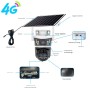  Caméra solaire 4G à Zoom optique 10X pour l'extérieur, avec carte Sim, double objectif 12MP 6K, trois écrans PIR, détection humaine, protection de sécurité