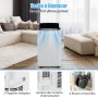 RELAX4LIFE Climatiseur Mobile Silencieux 6 en 1, Climatiseur Portable, Refroidisseur, Ventilateur, Déshumidificateur, Chauffage, Auto, Mode Nuit, Clim Mobile, Faible Conso, Évacuation, Wifi, 42m² 
