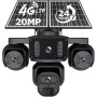 Caméra Solaire 4G 4 Objectifs 20MP HD Vision Nocturne | SHIWOJIA