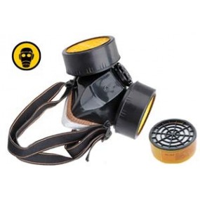 Masque de protection à gaz pour nez et bouche + 2 Cartouches pour gaz acides
