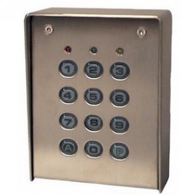 Clavier à codes filaire avec boîtier inox et touches ABS - 12/24V