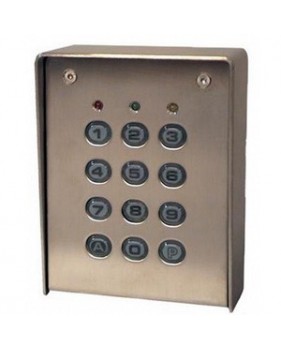 Clavier à codes filaire avec boîtier inox et touches ABS - 12/24V