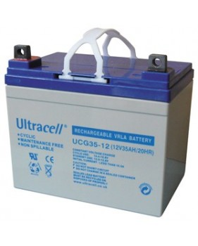 Batterie rechargeable accumulateur solaire energie electrique - 12v 35ah - plomb gel - (195x130x180mm)