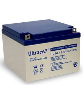 Batterie rechargeable accumulateur reserve energie - 12v 26ah - plomb gel - (166x125x175mm)