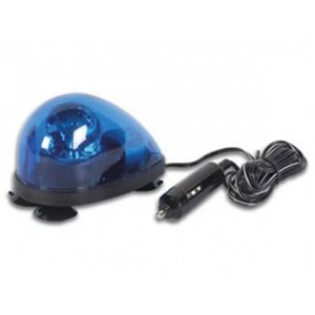 Gyrophare électrique bleu 12Vcc - 10W - avec ventouses
