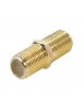 Raccord à visser fiche F Femelle / Femelle  - 7mm - haute de gamme doré