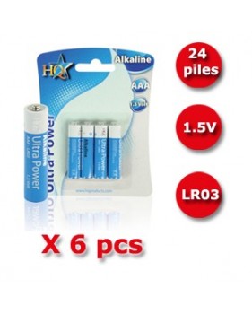 Lot de 24 Piles alcaline AAA - LR3 - 1.5V - 1100mAh - camelion