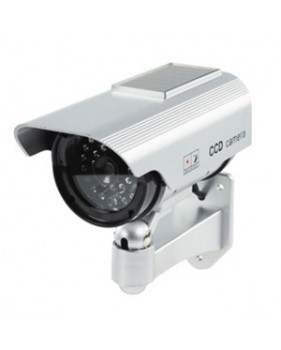 Camera video de surveillance factice - avec LED clignoteur - exterieur etanche - Solaire
