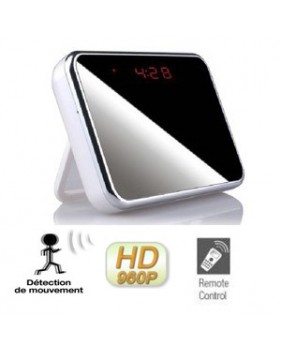 Horloge miroir avec caméra cachée couleur et DVR - HD - Carte micro SD jusquà 32Go