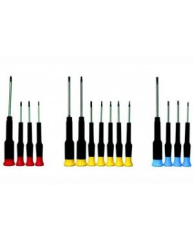 Jeu de 15 tournevis 4 plats 4 cruciformes 7 torx
